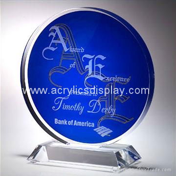 perspex acrylic blue trophy