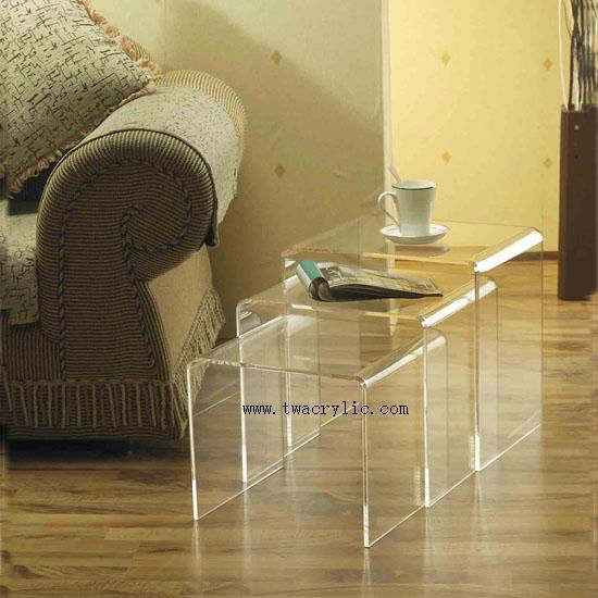 acrylic nesting table coffee table