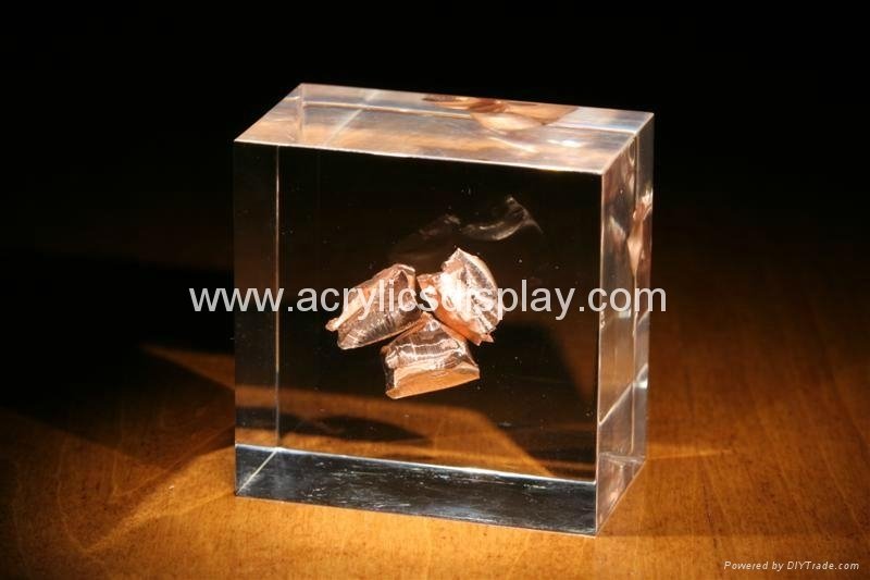 lucite paperweight