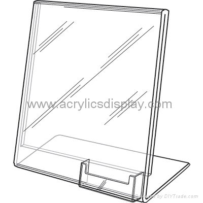 Acrylic L shape sign holder