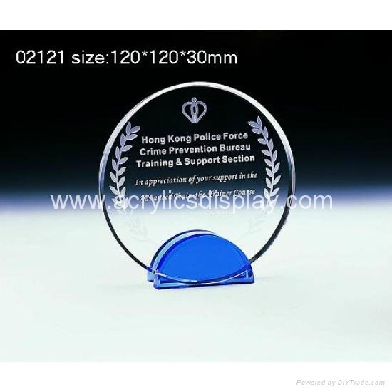 perspex acrylic blue trophy