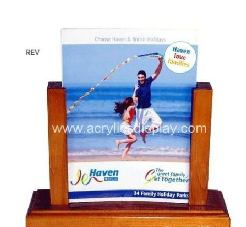 wooden acrylic menu stand