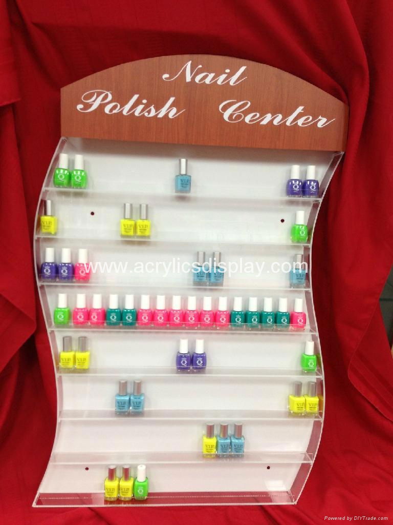 acrylic perspex nail polish wall racks