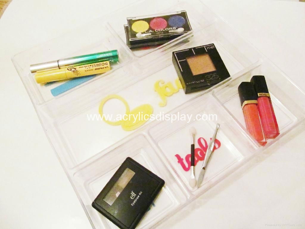 Acrylic cosmetic Tray Vanity Organizer