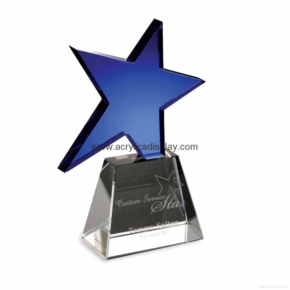 crystal acrylic five-pointed star award trophy
