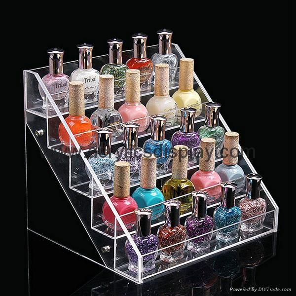 lucite acrylic nail polish shelf case box