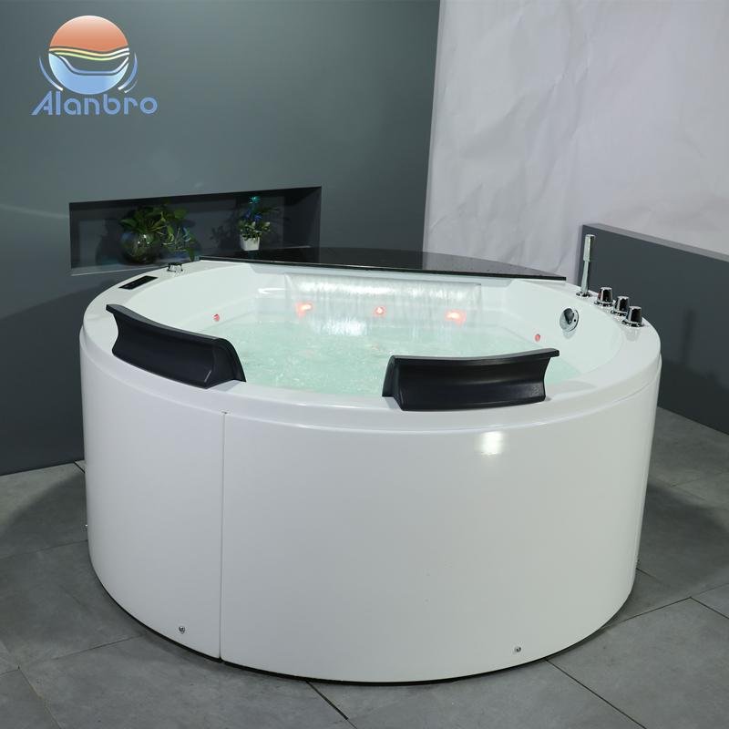 Alanbro Two Person Whirlpool Waterfall Acrylic Bathtub with Shower BC654 2