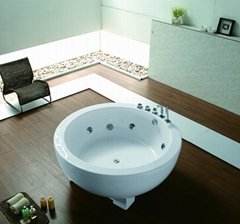 Alanbro Luxury Two Person Freestanding Round Whirlpool Acrylic Bathtub