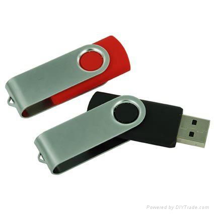 Swivel usb flash drive with usb logo