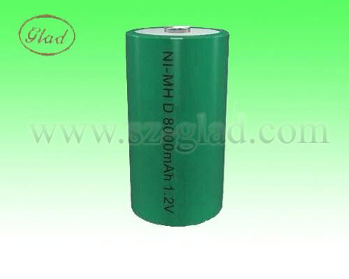 Size D 12V 8000~10000mAh rechargeable Ni-MH batteries 3