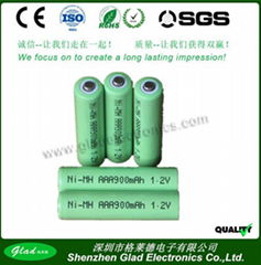 AAA 900mAh/1000mAh rechargeable ni-mh battery 1.2V toy battery