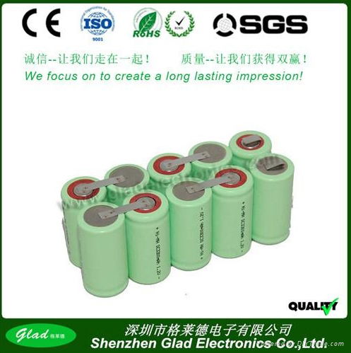 Size D 12V 8000~10000mAh rechargeable Ni-MH batteries