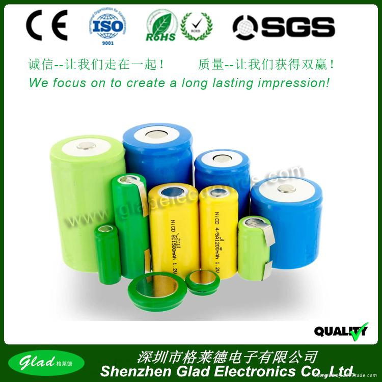 1.2V AA/AAA 250~ 1000mAh Ni-Cd rechargeable battery