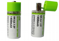 usb rechargeable AA battery 1500mAh