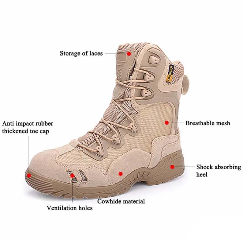 Leather waterproof tactical delta boots 2