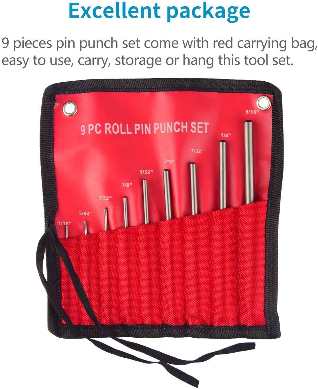 9pc roll pin punch set 5