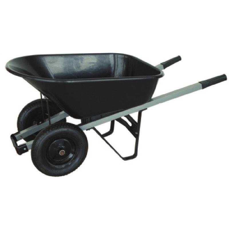 Garden 90L PP tray wheelbarrow with two rubber pneumatic wheel