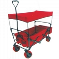 GARDENING FOLDING WAGON WITH TENT AND PU FOAM WHEEL 1