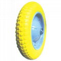 PU FOAM WHEEL 3.00-8" POWDER COATED STEEL RIM 1