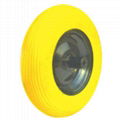 PU FOAM WHEEL 4.00-8" STEEL RIM POWDER COATED SURFACE