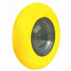 PU FOAM WHEEL 4.00-8" STEEL RIM POWDER COATED SURFACE