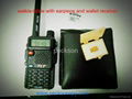 wakie-talkie with wallet and spy 305 earpiece kit