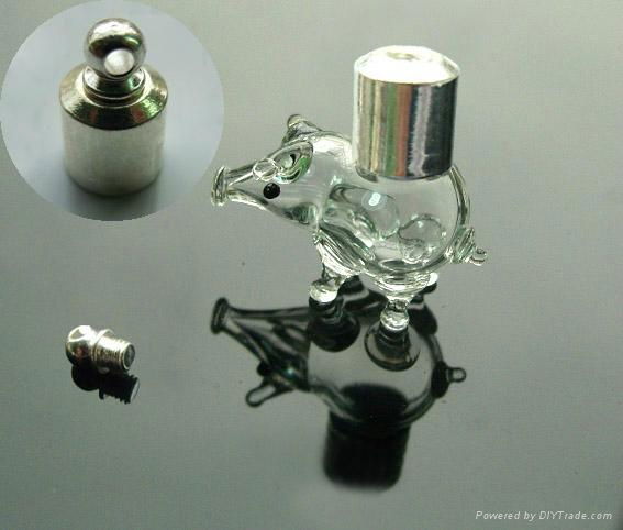 Glass Perfume Bottle Pendant Necklace 2