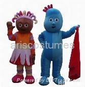 daisy and iggle piggle mascot costume Cartoon mascot