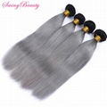 100% Raw Hair Virgin Remy Hair Weft Extensions Ombre Color