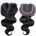 Brazilian Virgin Human  Hair Lace Closure With Baby Hair 4x4 Remy