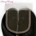 Brazilian Virgin Human  Hair Lace Closure With Baby Hair 4x4 Remy 5