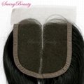 Brazilian Virgin Human  Hair Lace Closure With Baby Hair 4x4 Remy