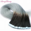 Tape on PU Skin Weft Remy Human Hair Extensions Super Strong Adhesive Tapes 5