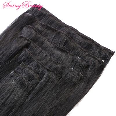 Clip In Natural Remy Human Hair Extensions Double Drawn Top Quality  3