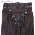 Clip In Natural Remy Human Hair Extensions Double Drawn Top Quality 