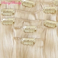 Clip in Natural European Natural Blonde Human Hair Extensions  3