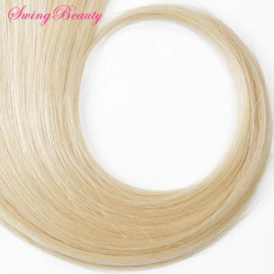 Clip in Natural European Natural Blonde Human Hair Extensions  4