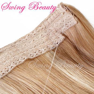 New Flip in Human Hair Extension P27/613 Halo Hair Weaving 4