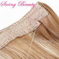 New Flip in Human Hair Extension P27/613 Halo Hair Weaving