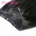 Flip in Natural Human Hair Extensions 1B# Straight Remy Hair 3