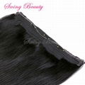 Flip in Natural Human Hair Extensions 1B# Straight Remy Hair
