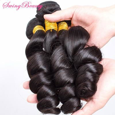 Unprocessed Brazilian Virgin Human Hair Weaving Weft Extension  3