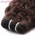 100% Virgin Raw Cuticle Remy Hair Weft Extension Deep Curly Natural Brown Hairs 2