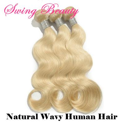 Natural Blond Human Hair Weaving Extensions Full Hair End Cheap Price 2