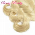 Natural Blond Human Hair Weaving Extensions Full Hair End Cheap Price