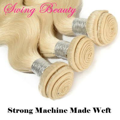 Natural Blond Human Hair Weaving Extensions Full Hair End Cheap Price 4