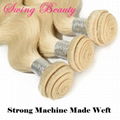 Natural Blond Human Hair Weaving Extensions Full Hair End Cheap Price