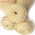 Natural Blond Human Hair Weaving Extensions Full Hair End Cheap Price