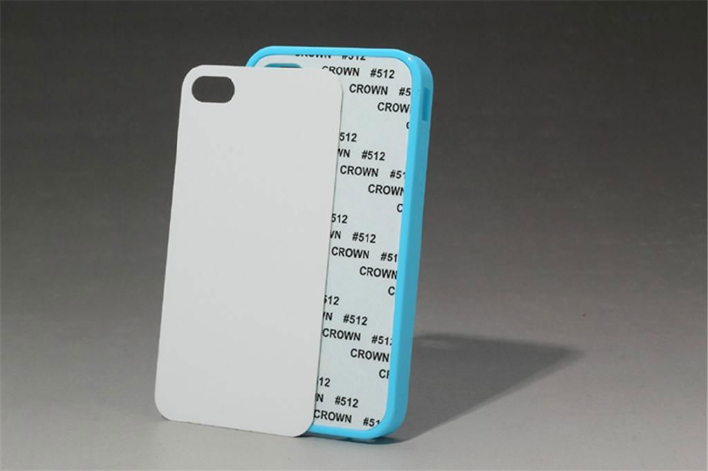 2D TPU + PC Sublimation case for iPhone 4G 4S with blank aluminum insert 2