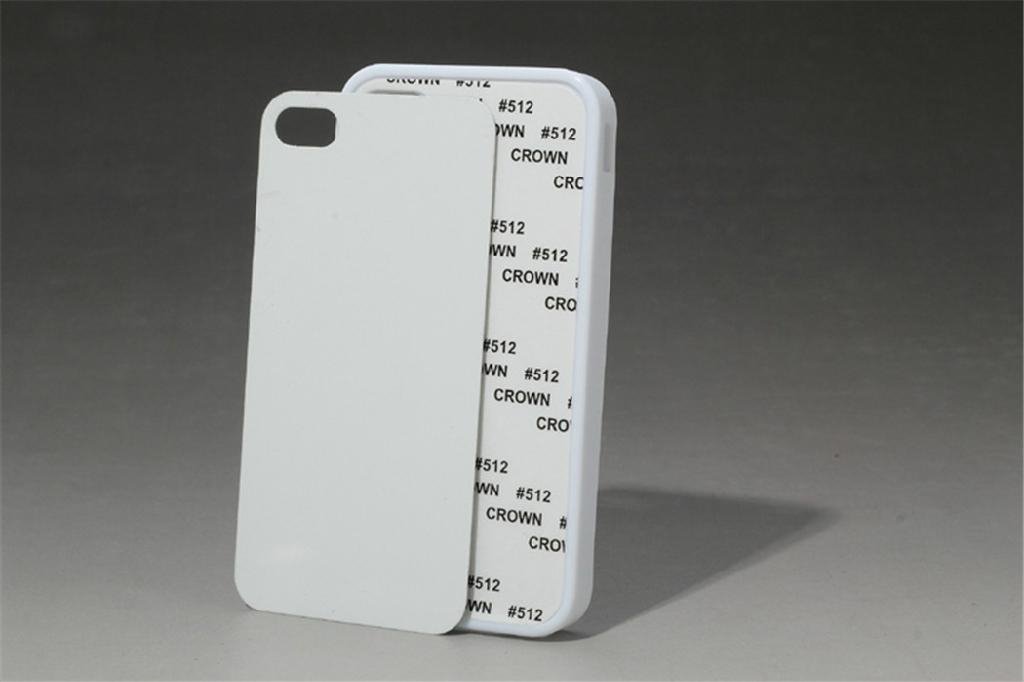 2D TPU + PC Sublimation case for iPhone 4G 4S with blank aluminum insert 4